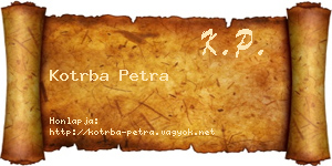 Kotrba Petra névjegykártya